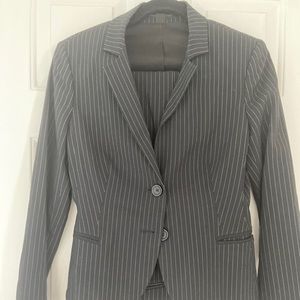 Express 2 piece pin striped black suit
